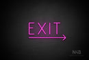 "EXIT" (right arrow, Genius font) - LED neon sign