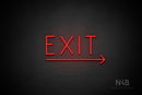 "EXIT" (right arrow, Genius font) - LED neon sign