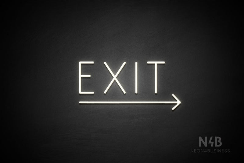 "EXIT" (right arrow, Genius font) - LED neon sign