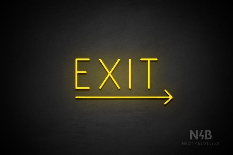 "EXIT" (right arrow, Genius font) - LED neon sign