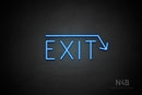 "EXIT" (right down arrow, Genius font) - LED neon sign