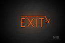 "EXIT" (right down arrow, Genius font) - LED neon sign