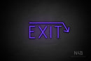 "EXIT" (right down arrow, Genius font) - LED neon sign