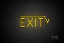 "EXIT" (right down arrow, Genius font) - LED neon sign