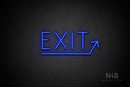 "EXIT" (right up arrow, Genius font) - LED neon sign