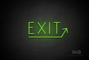 "EXIT" (right up arrow, Genius font) - LED neon sign