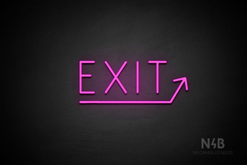 "EXIT" (right up arrow, Genius font) - LED neon sign