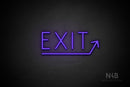 "EXIT" (right up arrow, Genius font) - LED neon sign