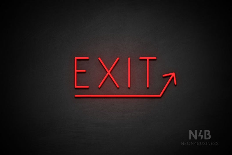 "EXIT" (right up arrow, Genius font) - LED neon sign