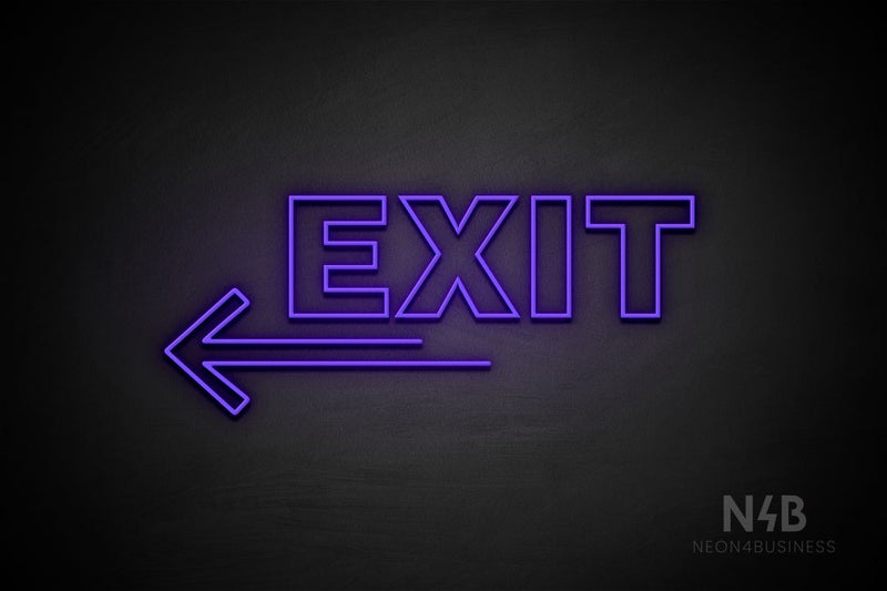 "EXIT" (left arrow, Seconds font) - LED neon sign