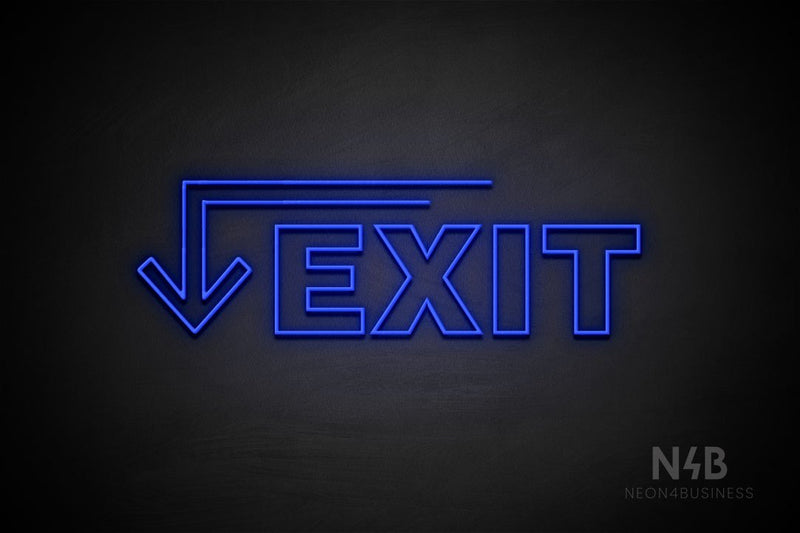 "EXIT" (left down arrow, Seconds font) - LED neon sign