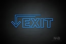 "EXIT" (left down arrow, Seconds font) - LED neon sign