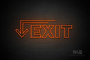 "EXIT" (left down arrow, Seconds font) - LED neon sign