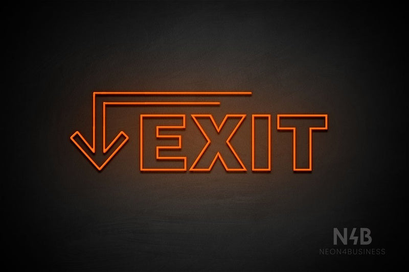 "EXIT" (left down arrow, Seconds font) - LED neon sign