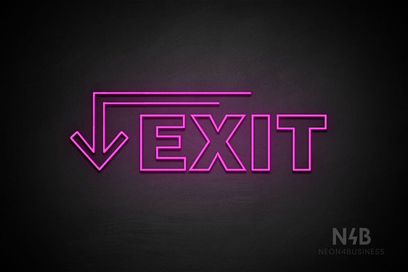 "EXIT" (left down arrow, Seconds font) - LED neon sign