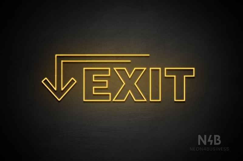 "EXIT" (left down arrow, Seconds font) - LED neon sign