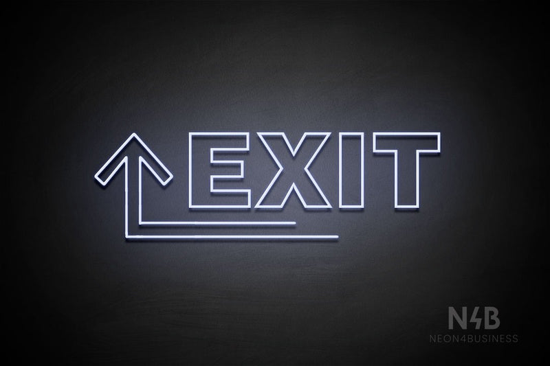 "EXIT" (left up arrow, Seconds font) - LED neon sign