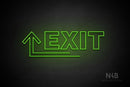 "EXIT" (left up arrow, Seconds font) - LED neon sign
