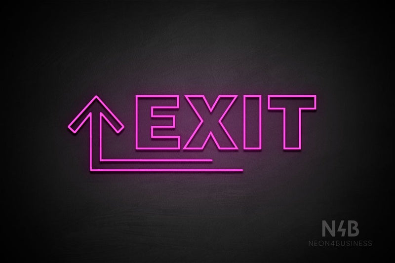 "EXIT" (left up arrow, Seconds font) - LED neon sign