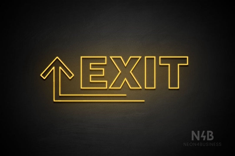 "EXIT" (left up arrow, Seconds font) - LED neon sign