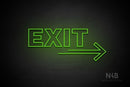 "EXIT" (right arrow, Seconds font) - LED neon sign
