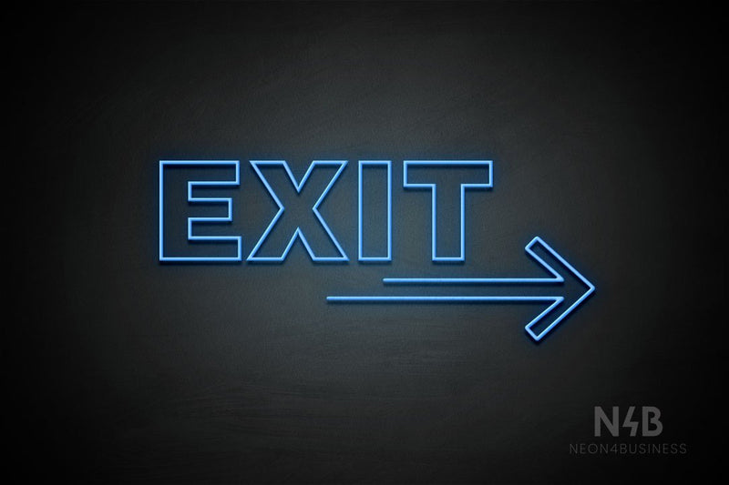 "EXIT" (right arrow, Seconds font) - LED neon sign