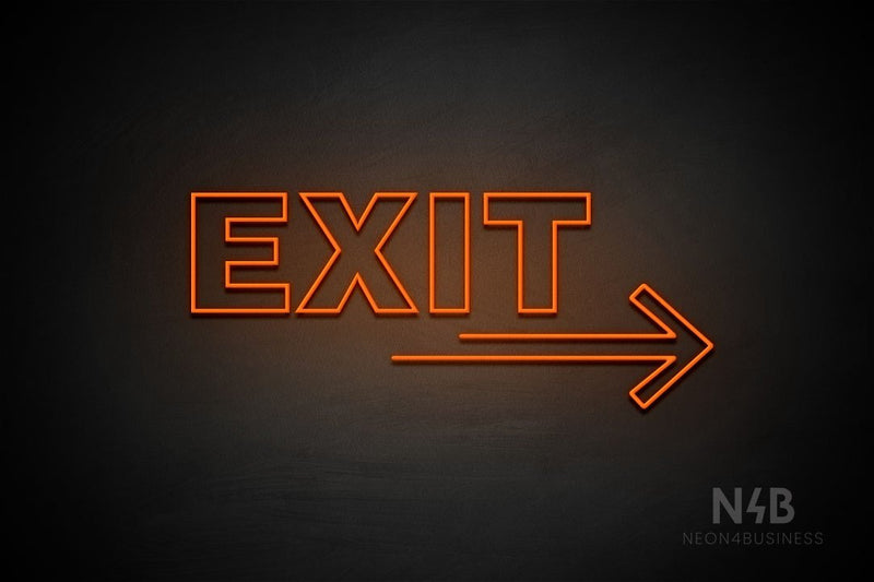 "EXIT" (right arrow, Seconds font) - LED neon sign