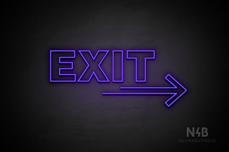 "EXIT" (right arrow, Seconds font) - LED neon sign