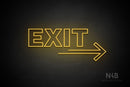 "EXIT" (right arrow, Seconds font) - LED neon sign