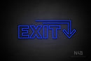 "EXIT" (right down arrow, Seconds font) - LED neon sign