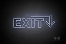 "EXIT" (right down arrow, Seconds font) - LED neon sign