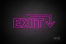 "EXIT" (right down arrow, Seconds font) - LED neon sign