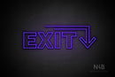 "EXIT" (right down arrow, Seconds font) - LED neon sign