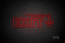 "EXIT" (right down arrow, Seconds font) - LED neon sign