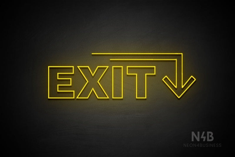 "EXIT" (right down arrow, Seconds font) - LED neon sign