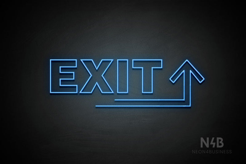 "EXIT" (right up arrow, Seconds font) - LED neon sign