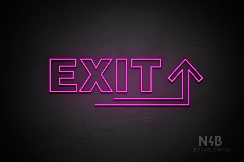 "EXIT" (right up arrow, Seconds font) - LED neon sign