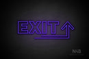 "EXIT" (right up arrow, Seconds font) - LED neon sign