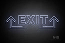 "EXIT" (two sided up arrow, Seconds font) - LED neon sign