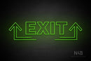 "EXIT" (two sided up arrow, Seconds font) - LED neon sign