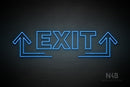 "EXIT" (two sided up arrow, Seconds font) - LED neon sign