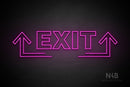 "EXIT" (two sided up arrow, Seconds font) - LED neon sign