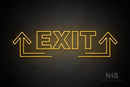 "EXIT" (two sided up arrow, Seconds font) - LED neon sign