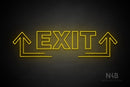"EXIT" (two sided up arrow, Seconds font) - LED neon sign