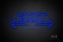 "EXIT" (two sided arrow, Seconds font) - LED neon sign