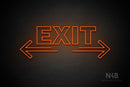 "EXIT" (two sided arrow, Seconds font) - LED neon sign