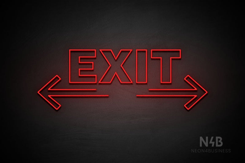 "EXIT" (two sided arrow, Seconds font) - LED neon sign