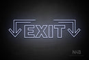 "EXIT" (two sided down arrow, Seconds font) - LED neon sign