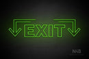 "EXIT" (two sided down arrow, Seconds font) - LED neon sign