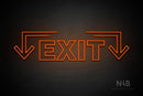 "EXIT" (two sided down arrow, Seconds font) - LED neon sign